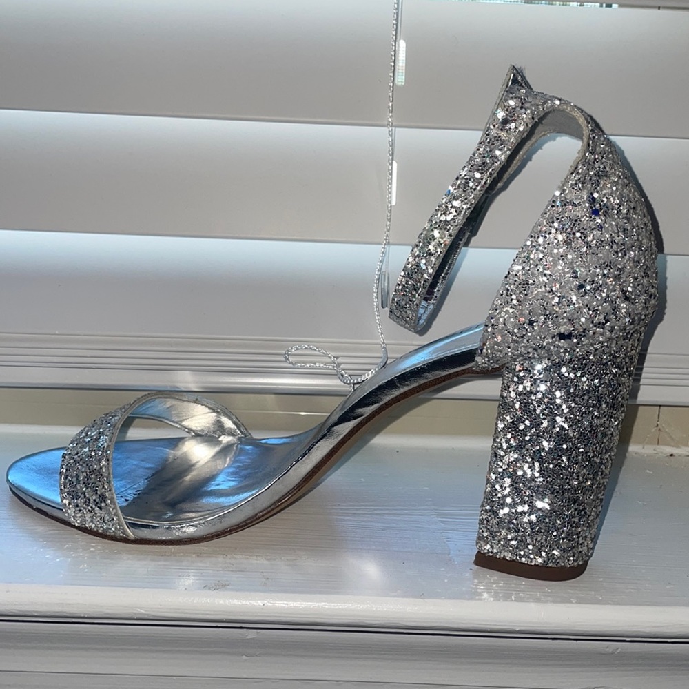 Madden Girl . Size 8.5 Silver Block Heel Sandals